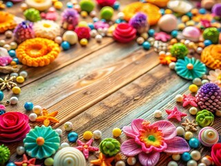 Miniature Decorative Border, Tilt-Shift Photography, Whimsical Crafts, Tabletop Scene