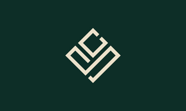 cs or sc monogram logo design
