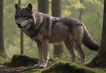 Fototapeta premium Majestic Wolf in the Wild