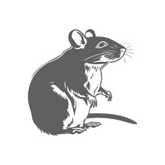 Obraz premium silhouette of mouse animal isolated on white background, ai generated