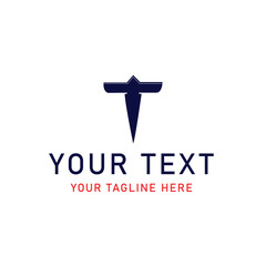 Minimalist t-shaped aviation-inspired logo