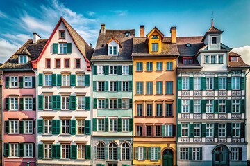 Fototapeta premium Minimalist Basel 15 Architecture: Geometric Lines & Cityscape