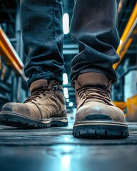 Close-Up Industrial Safety Shoe Ready for Work