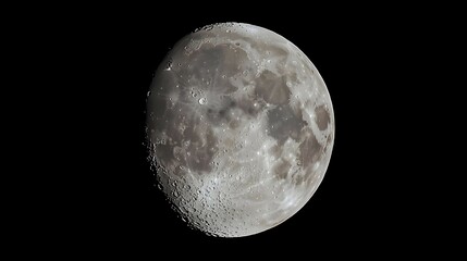 Obraz premium Detailed Gibbous Moon Against Dark Sky