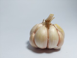 garlic on a white background