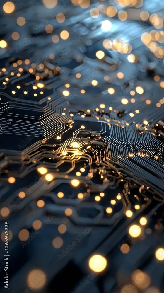 Poster the background of a quantum computing system is an abstract technological representation of a cyber 