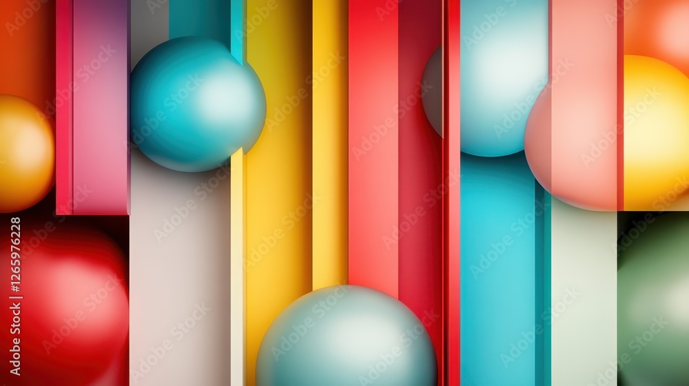 Poster an abstract composition featuring vivid colors and geometric shapes creates a modern artistic expres