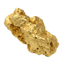 Fototapeta premium Raw Natural Gold Nugget: Perfect for Mineral Collections, Precious Metal Branding, and Rustic Luxury Design Projects.