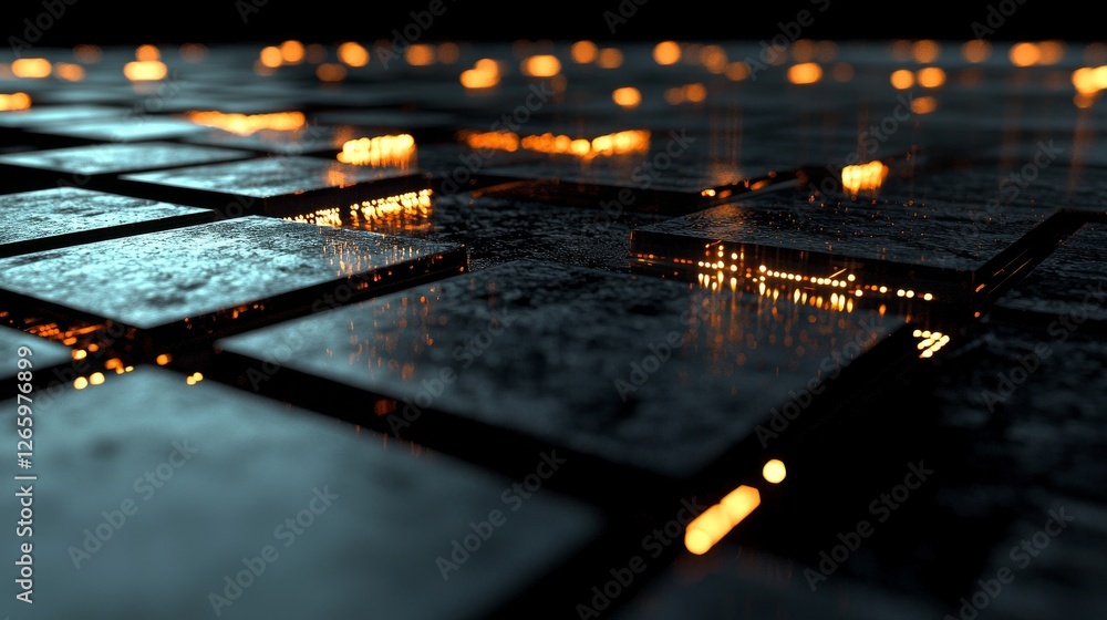 Poster a futuristic and digital computing concept featuring a circuit pattern represents cutting-edge techn