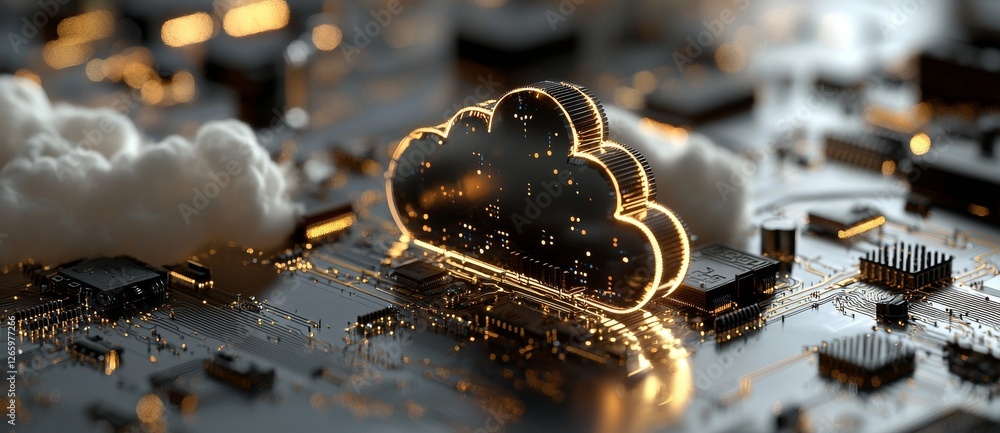 Poster innovative technology serves as the foundation for the concept of cloud and edge computing, smart ci