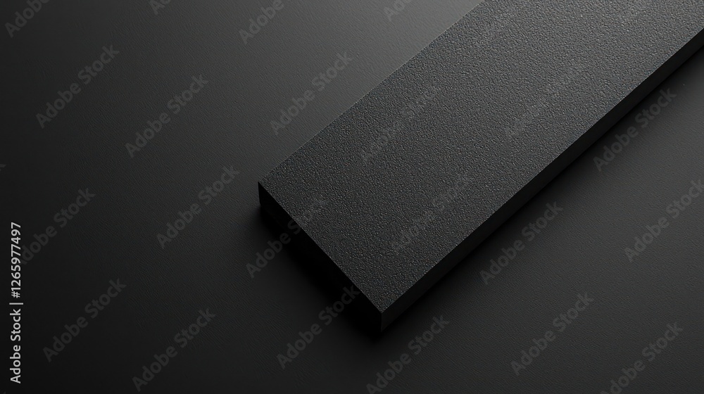 Poster dark gray rectangular block on black textured surface