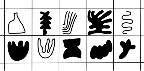 Boho Shape Illustration Set &ndash; Minimalist Abstract Aesthetic