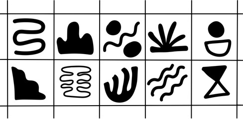 Boho Shape Illustration Set &ndash; Minimalist Abstract Aesthetic