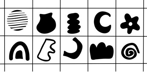 Boho Shape Illustration Set &ndash; Minimalist Abstract Aesthetic