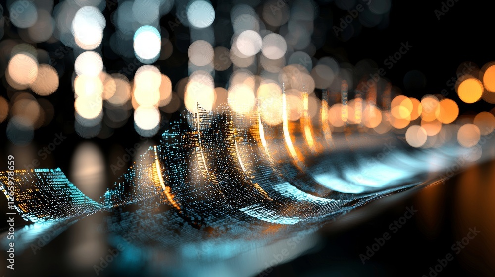 Wall mural the digital landscape features vibrant 3d data analysis visualization with peaks and valleys symboli