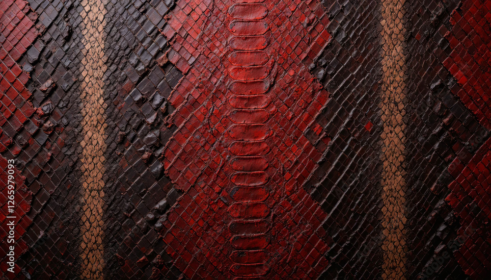 Poster a striking blend of red and black materials creates a captivating textured surface. the intricate pa
