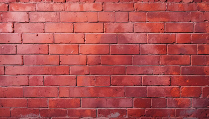 A sturdy brick wall showcases a variety of red tones and textures, creating a rustic ambiance. The natural light enhances the unique characteristics of each brick