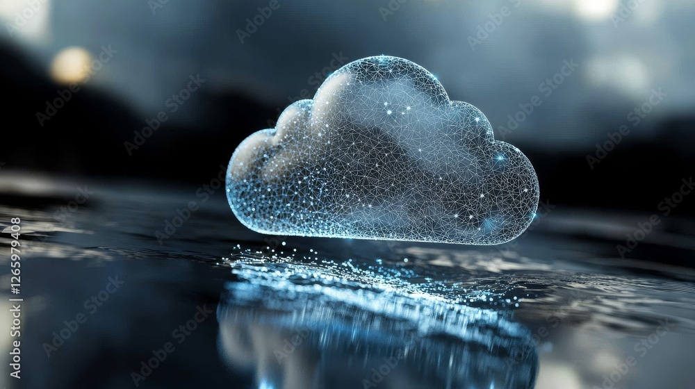 Poster the picture portrays cloud and edge computing alongside cybersecurity, with a prominent cloud icon s