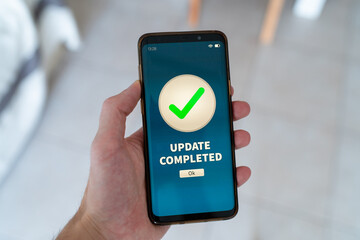 Update completed notification on smart phone.