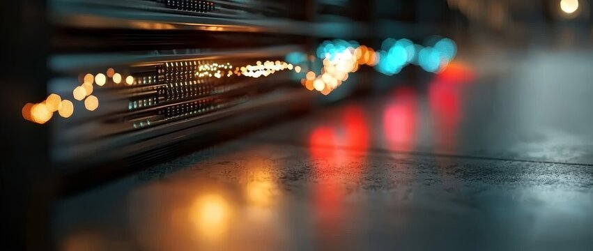 A database for quantum computing is housed in a data storage facility that supports cloud computing, representing concepts such as quantum computing, database management, and technology trends