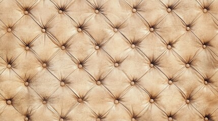Beige quilted leather upholstery texture background