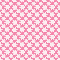 Cute kawaii pink flower pattern background