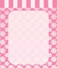 Cute kawaii pink flower pattern poster background