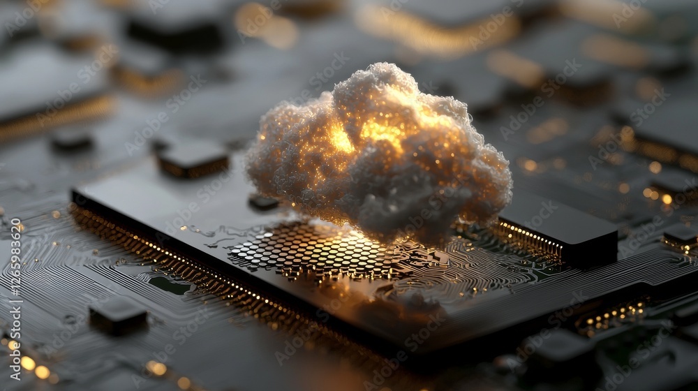 Poster awesome visuals are used to describe the wonders of cloud computing and its datacenter infrastructur