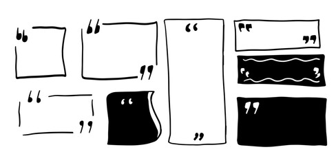 Quote Box / Dialogue Box Illustration Set – Hand-Drawn Speech Bubbles