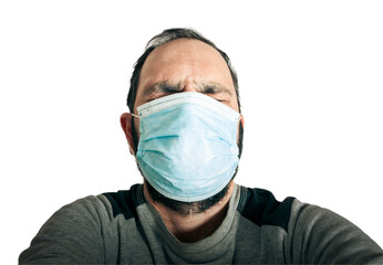 Funny man portrait with beard