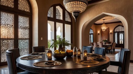 Elegant Moroccan Dining Room Interior Design with Intricate Details