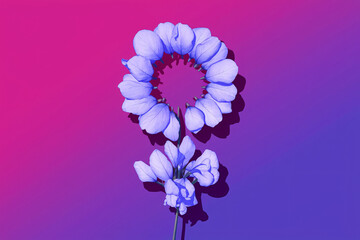 Floral Feminine Symbol for International Women's Day - Artistic Composition