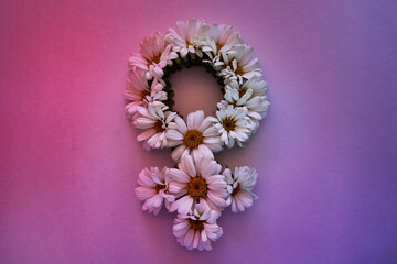 Floral Feminine Symbol for International Women's Day - Artistic Composition