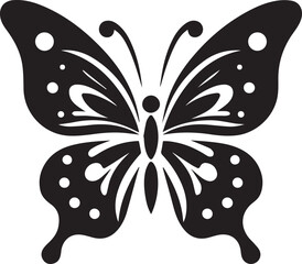 silhouette of a butterfly with wings vector icon