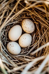 Obraz premium Cute egg in bird nest in Spring