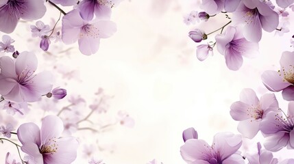 Beautiful background template made of Spring flowers.