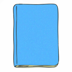 Illustration art of blank, rectangular blue notebook with no markings or designs, isolated on a clean white background, ideal for educational and office-related content