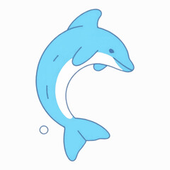 Playful Cartoon Dolphin Vector Illustration – Hand Drawn Aquatic Mammal Art