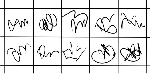 Abstract Scribble Doodle Illustration Set – Hand-Drawn Ink Line Art