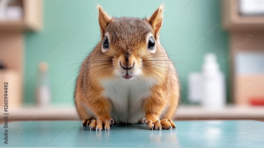 Poster a charming squirrel peers curiously at the camera, showcasing its adorable features and lively expre
