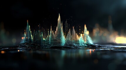 Concept of digital data visualization utilizing statistical graph charts for business performance metrics analysis