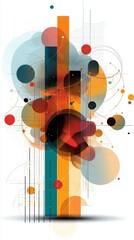 Vibrant data visualization chart featuring bar graphs and connecting lines to illustrate statistical analysis and business performance
