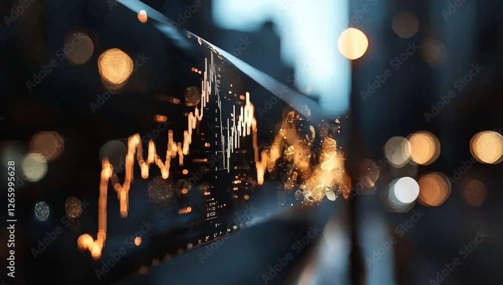 Poster a cryptocurrency dashboard with holographic features, incorporating advanced analytics and a sleek m