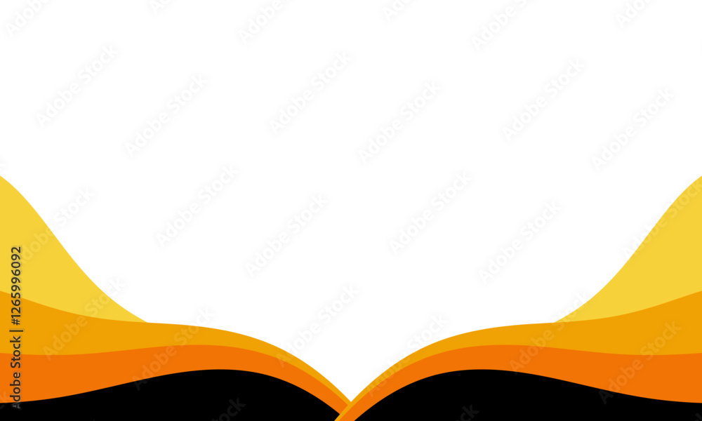 Sticker abstract black and orange background design with dynamic curve. modern green background template