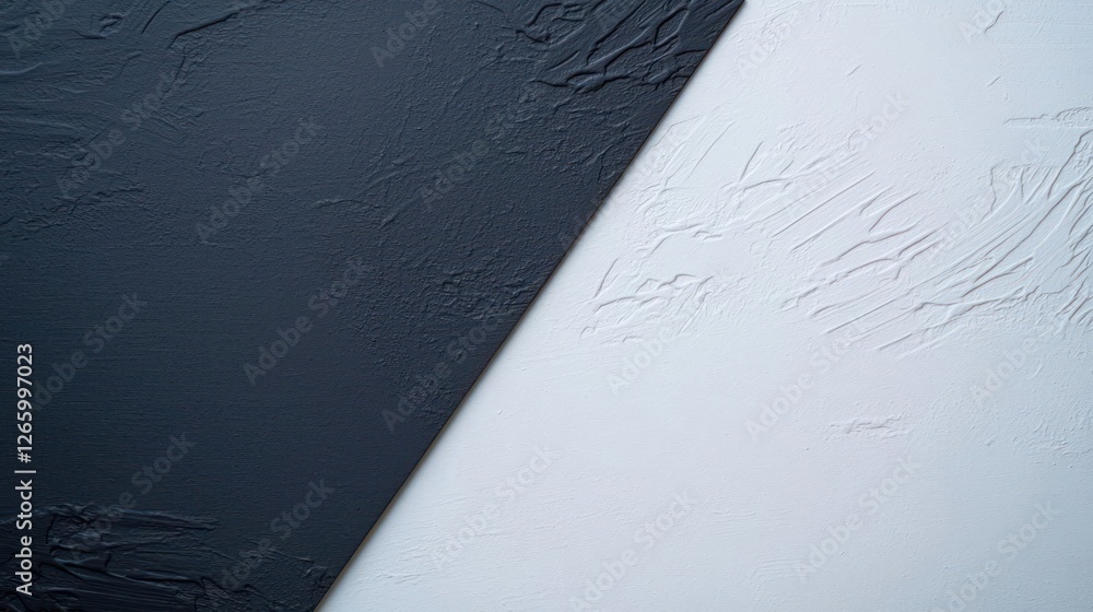 Poster abstract black and white textured background with diagonal split
