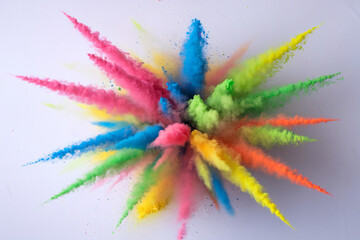 Colorful Powder Explosion for Holi Festival - Vibrant Abstract Art