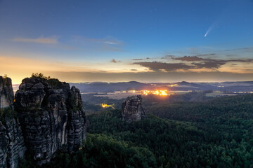 limestone mountains in the saxon switzerland in germany