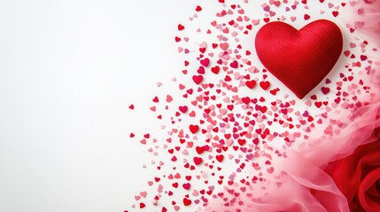 A red heart is surrounded by a lot of pink hearts