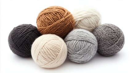 A collection of different colored balls of yarn