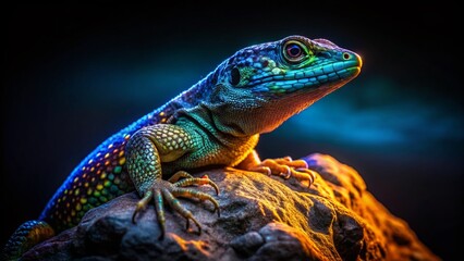 Fototapeta premium Nocturnal Lizard on Rock - World Lizard Day Stock Photo